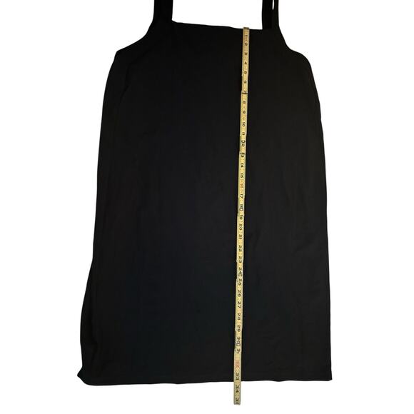 Eileen Fisher Black Washable Stretch Crepe Square Neck Knee Length Dress M $228 - Picture 6 of 10